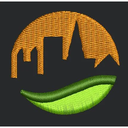 Eco City Skyline Logo Embroidery Design
