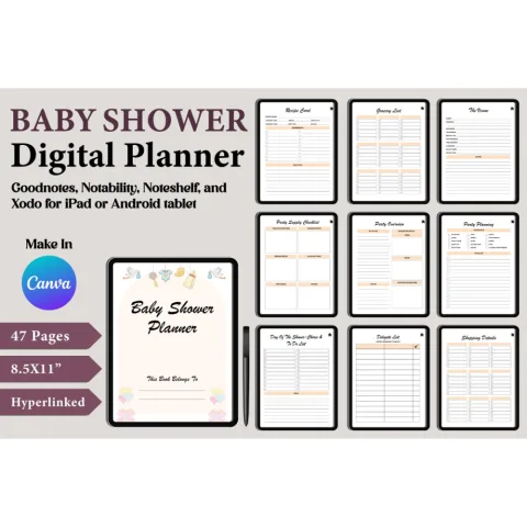 Editable Baby Shower Planner
