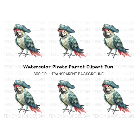 Pirate Parrot Clipart Bundle