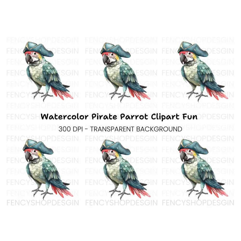 Pirate Parrot Clipart Bundle