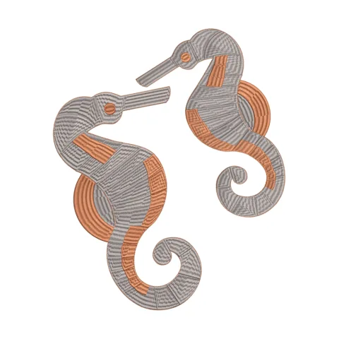 See Horses Embroidery Design