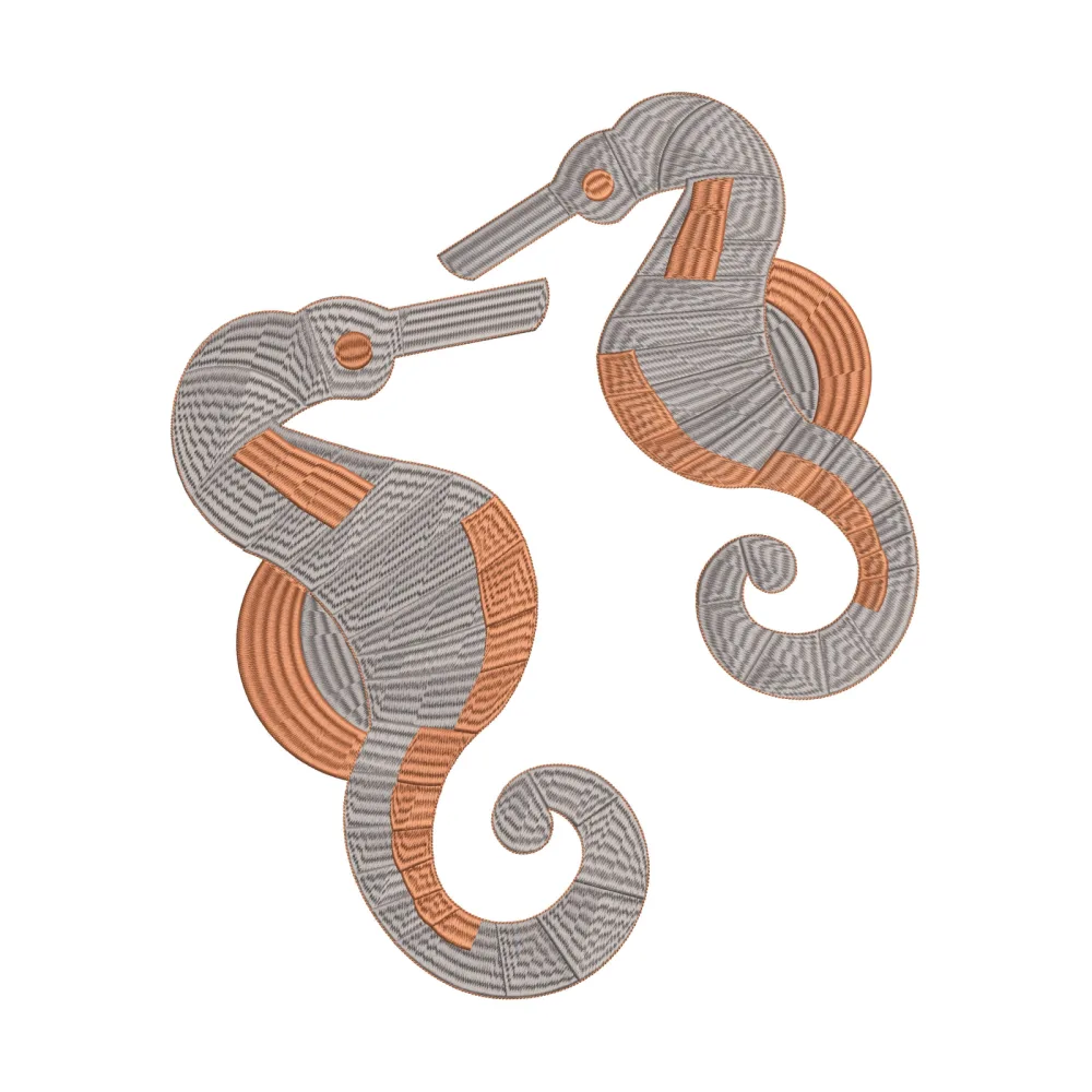 See Horses Embroidery Design