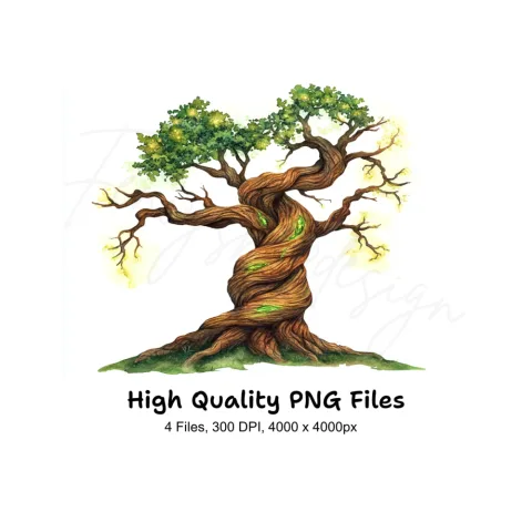 Enchanted Forest Tree Clipart Bundle