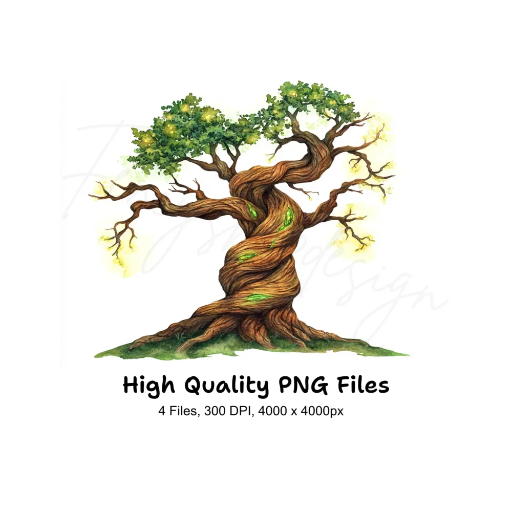 Enchanted Forest Tree Clipart Bundle