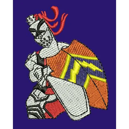 Kneeling Knight Embroidery Design