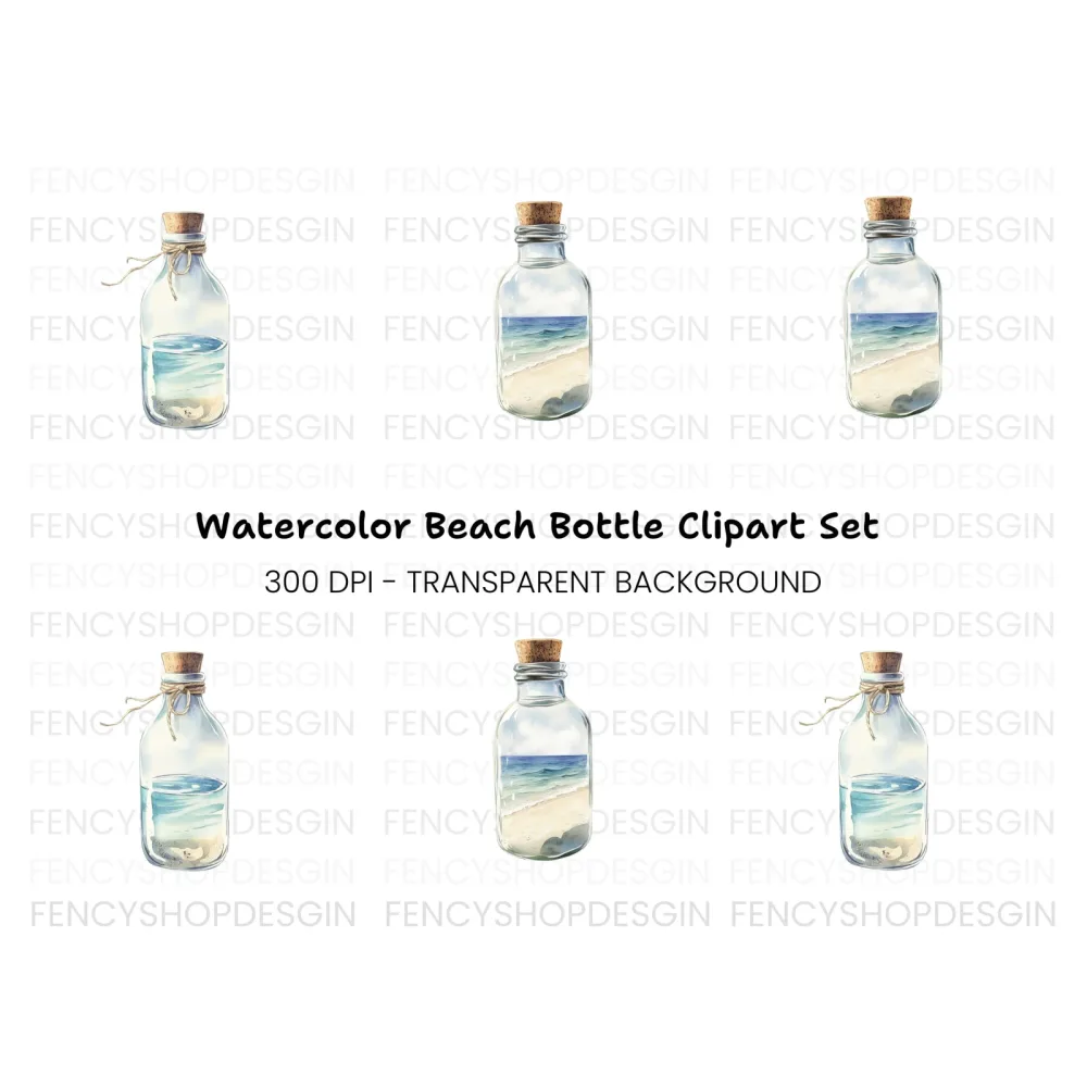 Ocean Bottle Clipart Bundle