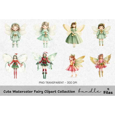 Cute Fairy Clipart Bundle