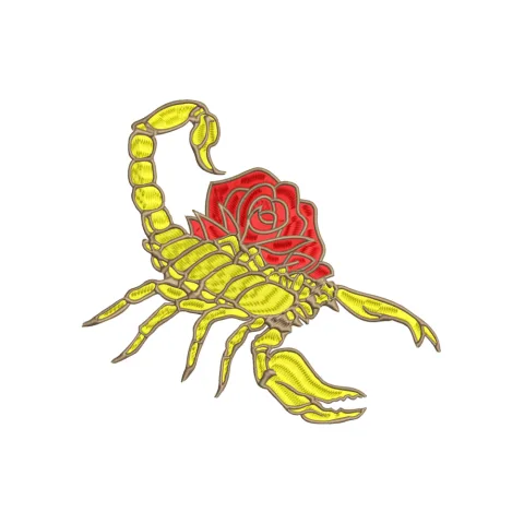 Scorpion Flower Embroidery Design