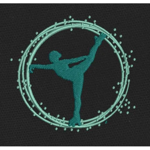 Skater Ring Teal Embroidery Design
