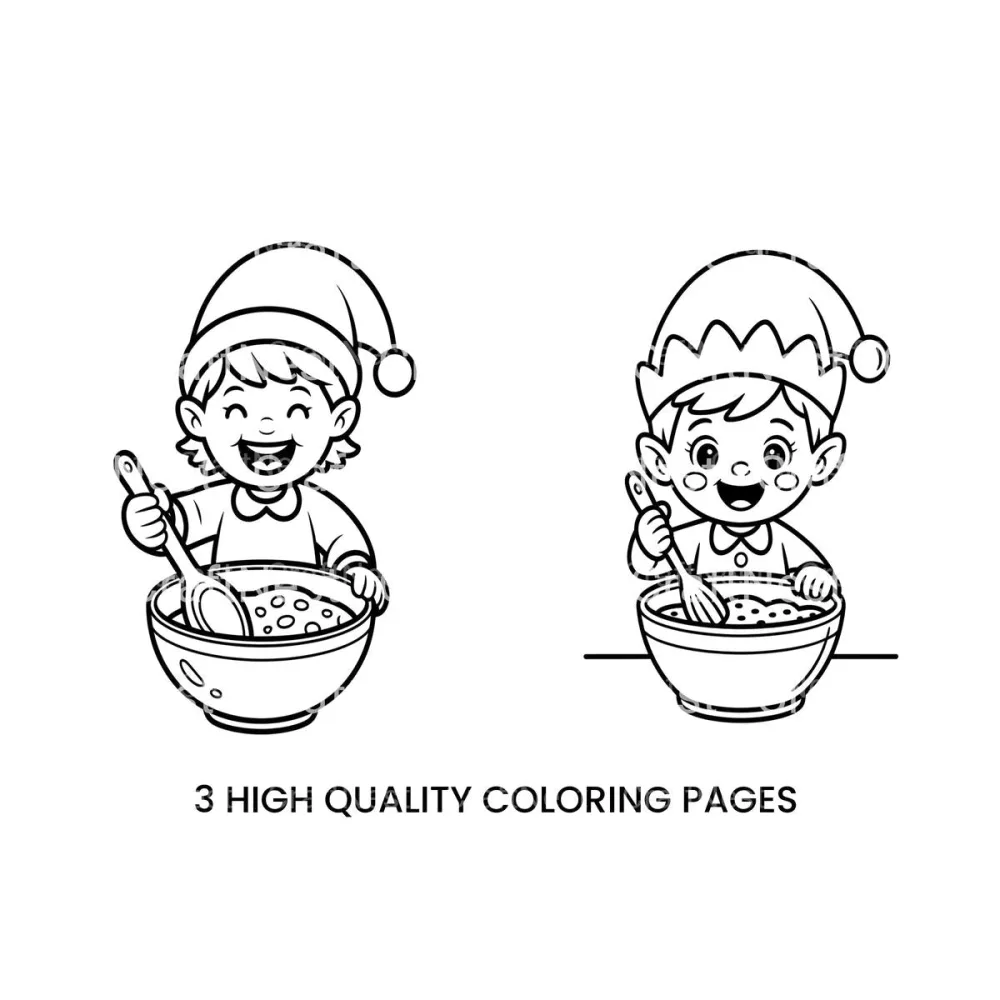 Christmas Elf Baking Fun Coloring Books