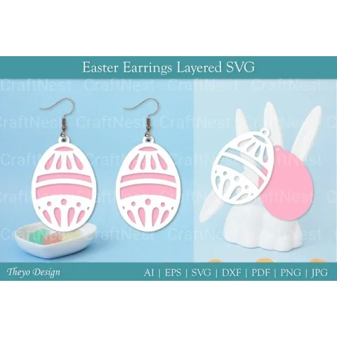 Easter Egg Earrings SVG Bundle