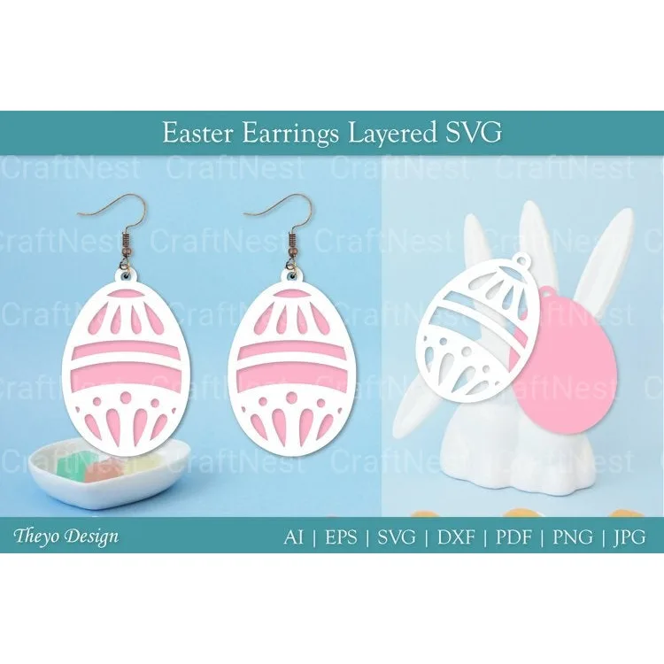 Easter Egg Earrings SVG Bundle