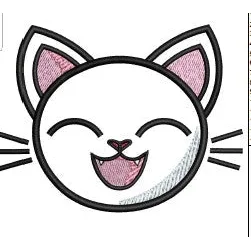 Cat Face Embroidery Design