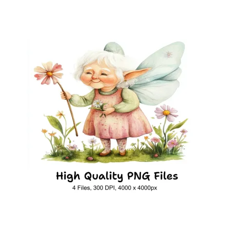 Elderly Fairy Clipart Bundle