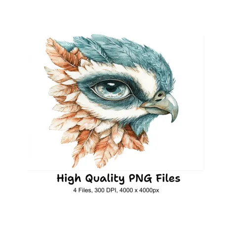 Feathered Bird Heads Clipart Bundle