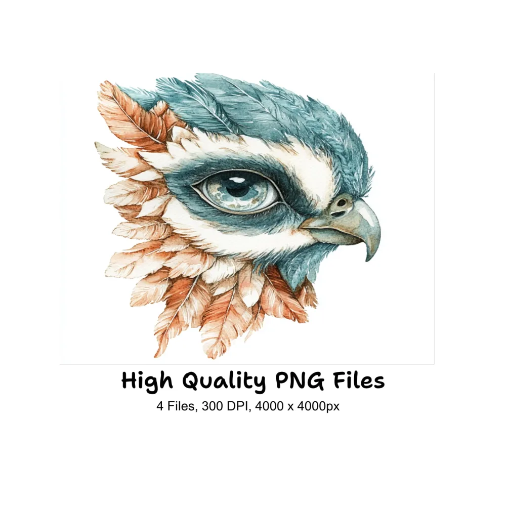 Feathered Bird Heads Clipart Bundle