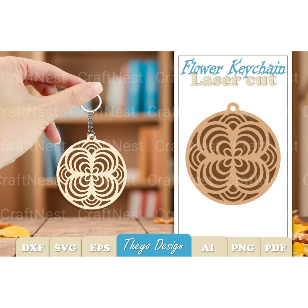 Flower Mandala Keychain SVG Bundle