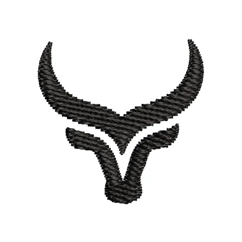 Bull Head Embroidery Design