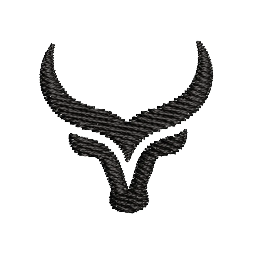 Bull Head Embroidery Design