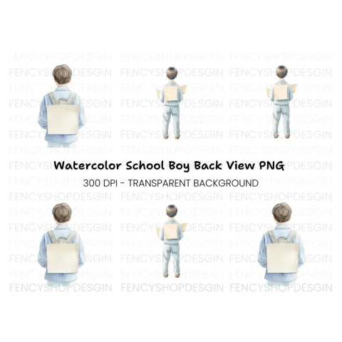 Boy With Backpack Clipart Bundle