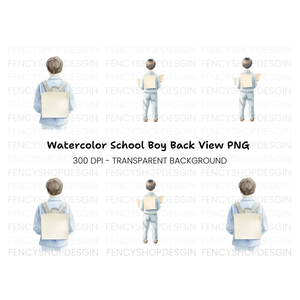 Boy With Backpack Clipart Bundle