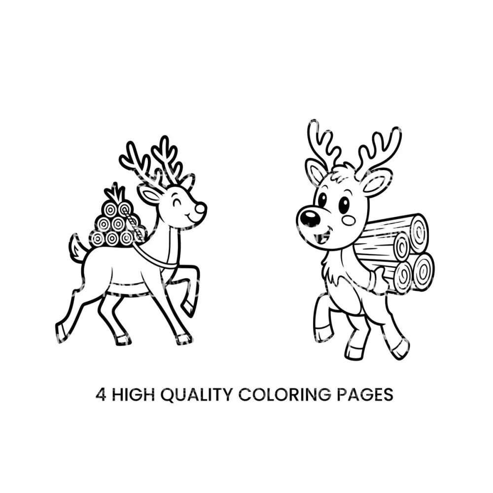 Winter Fun Kids Reindeer Coloring Books