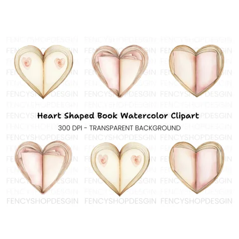 Heart Book Clipart Bundle
