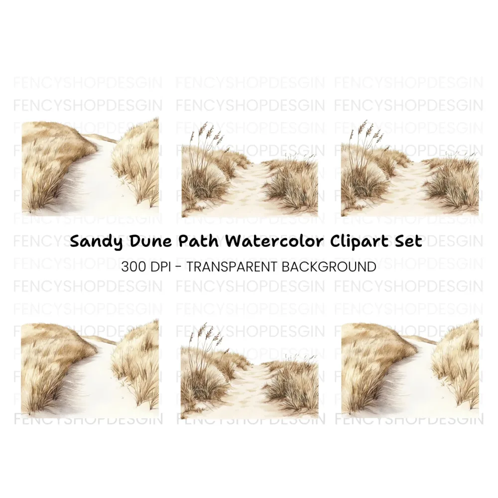 Beach Dune Grass Clipart Bundle