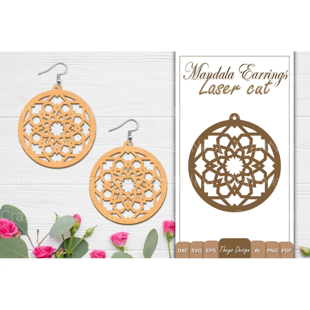 Mandala Earrings SVG Bundle