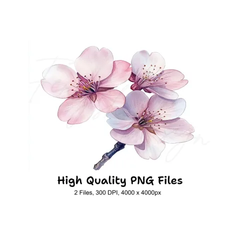 Delicate Cherry Blossom Clipart Bundle