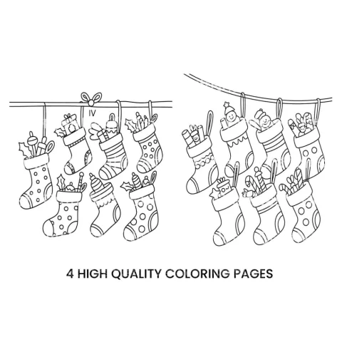 Christmas Carolers and Stockings Coloring Books