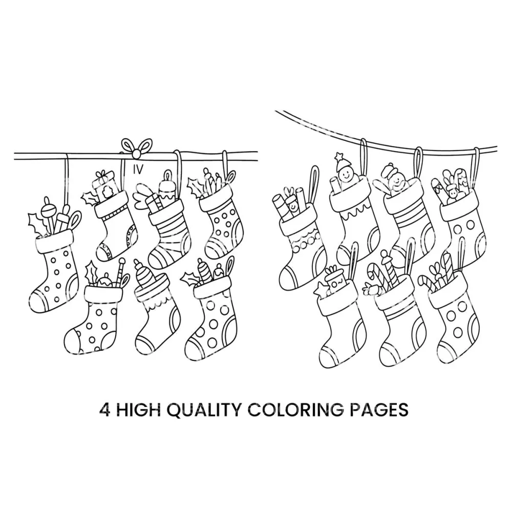 Christmas Carolers and Stockings Coloring Books
