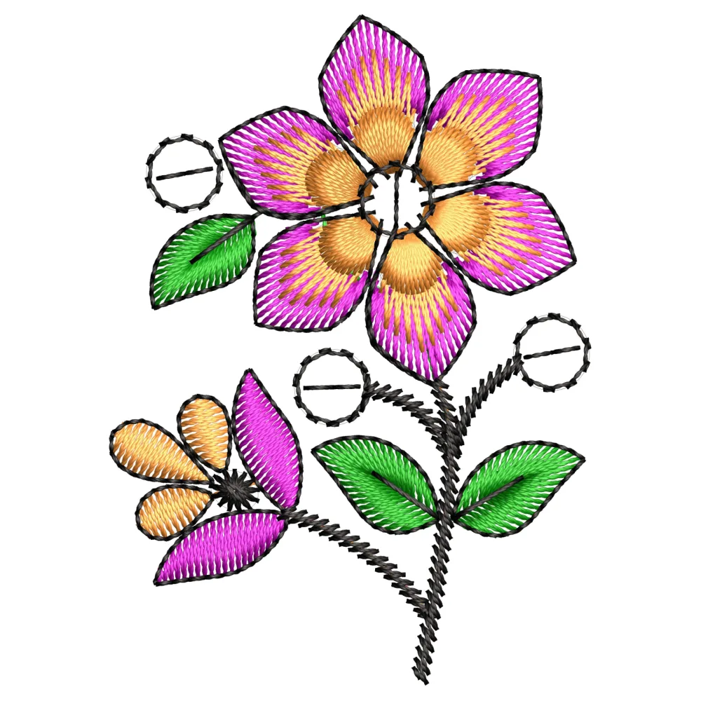 Multi Booti Embroidery Design