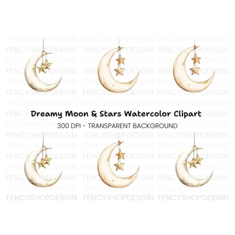 Moon and Stars Clipart Bundle