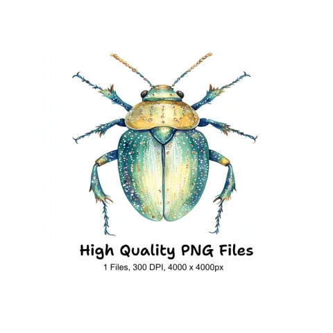 Colorful Beetle Illustration Clipart Bundle