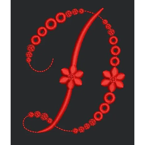 Floral Red Embroidery Design