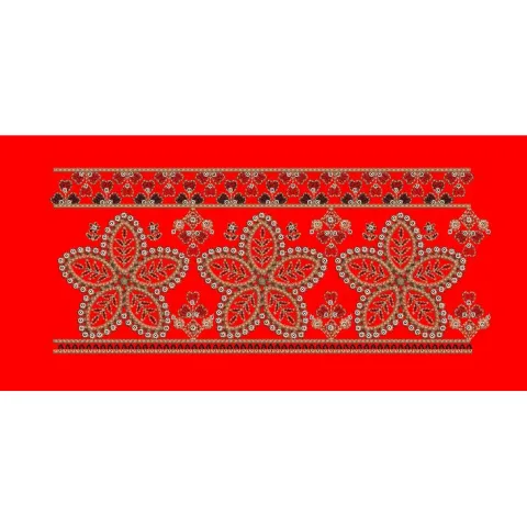 Five Petal Star Blossom Border Embroidery Design