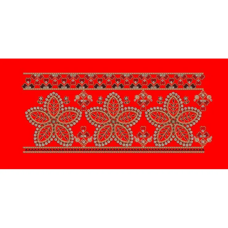 Five Petal Star Blossom Border Embroidery Design