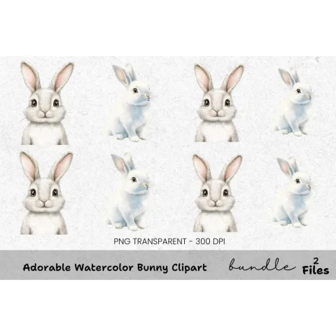 Adorable Bunny Clipart Bundle