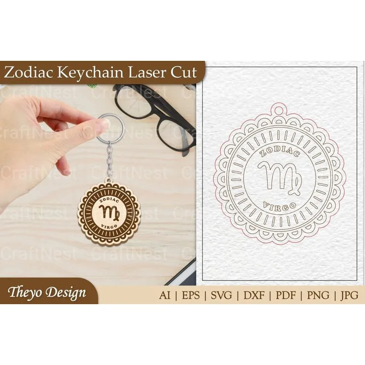 Zodiac Keychain SVG Bundle