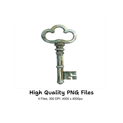 Ornate Antique Keys Clipart Bundle