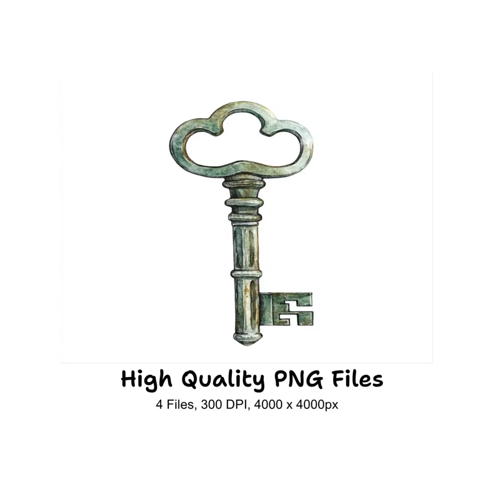 Ornate Antique Keys Clipart Bundle