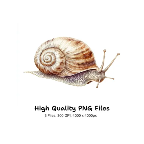 Realistic Snail Clipart Bundle
