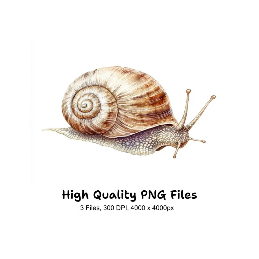 Realistic Snail Clipart Bundle