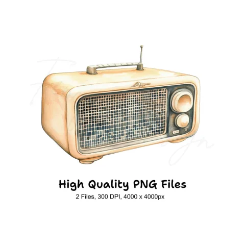 Retro Radio Receiver Clipart Bundle