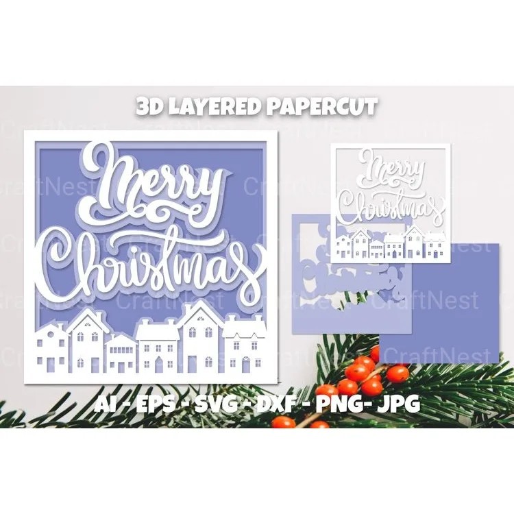 Christmas Layered Papercut SVG