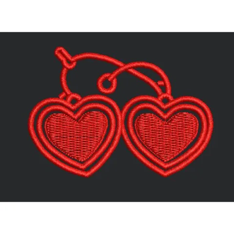 Red Hearts Embroidery Design
