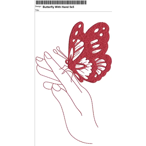 Butterfly With Hand Embroidery Design