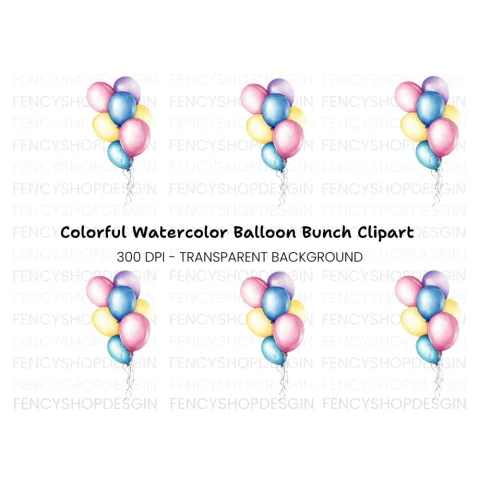 Party Balloons Clipart Bundle
