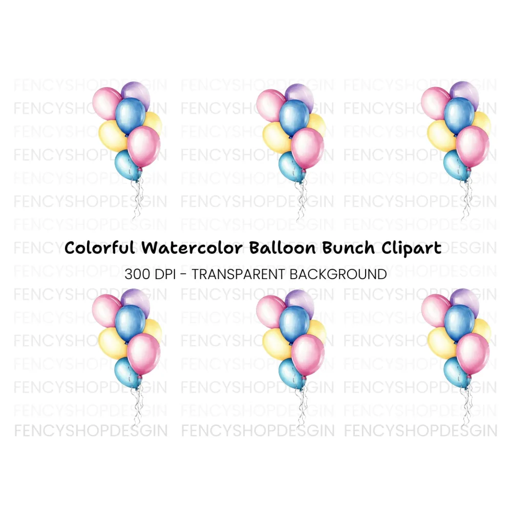 Party Balloons Clipart Bundle